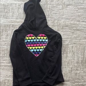 Place Black Hoodie with Colorful Heart Design